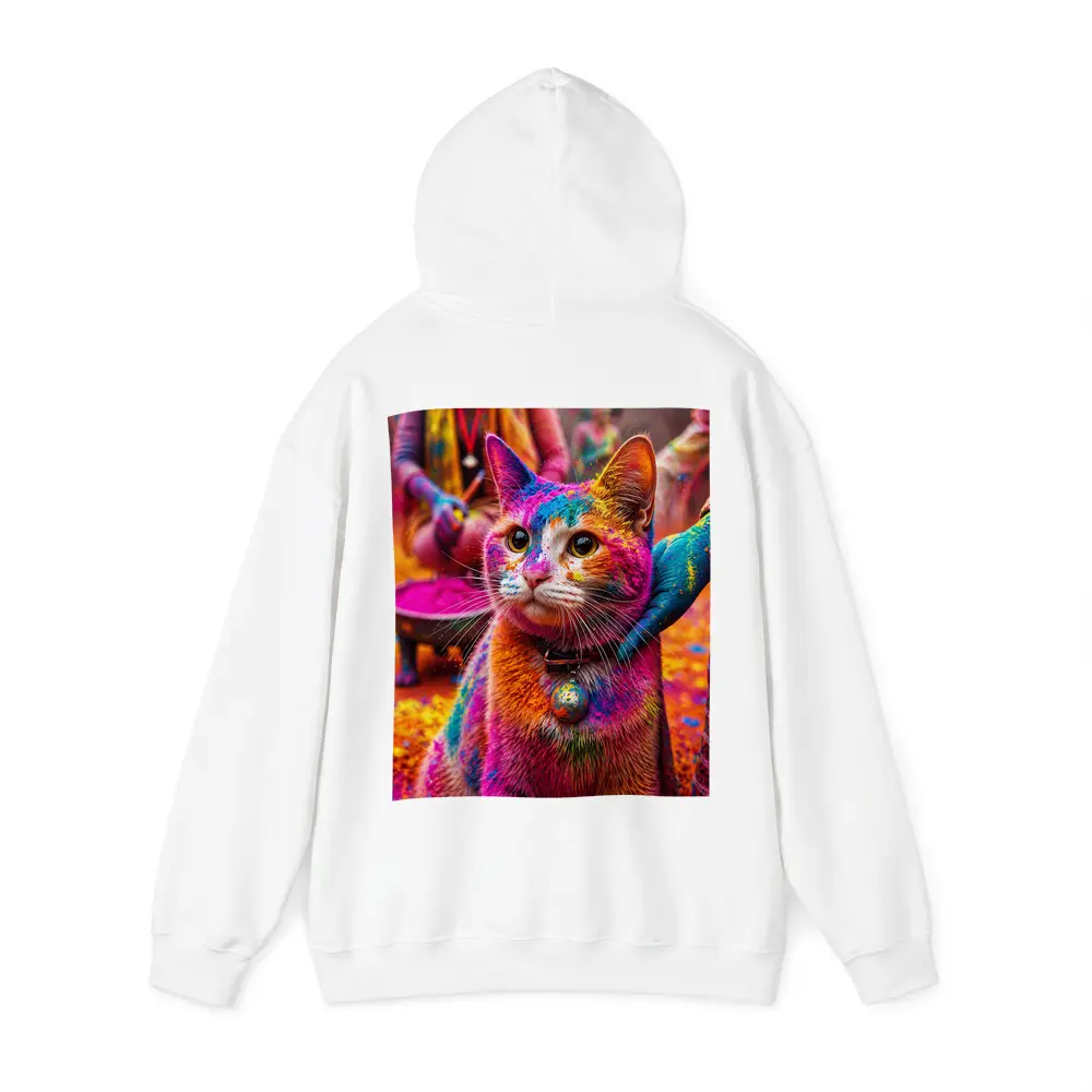 Colorful Cat Covered in Holi Powder – Hoodies