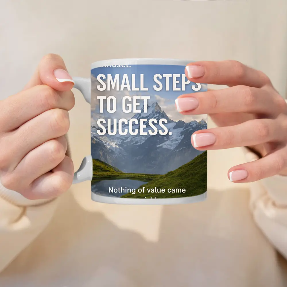 Small Steps To Success Mindset Mountain Quote – Mugs