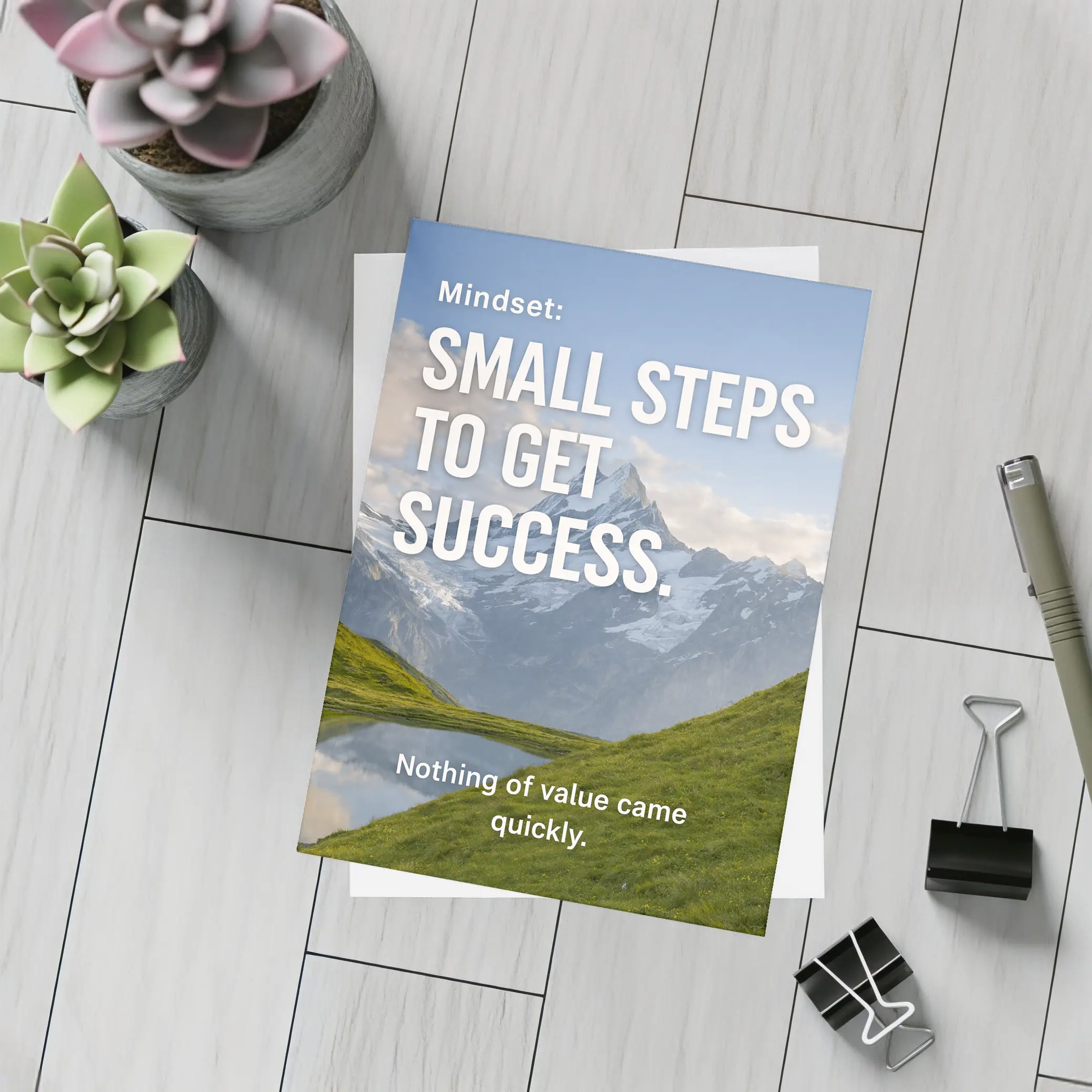 Small Steps To Success Mindset Mountain Quote – Postcards