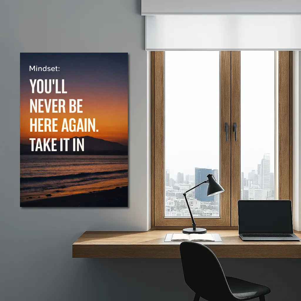 Mindset Quote Sunset Beach Motivational Print – Wall Art