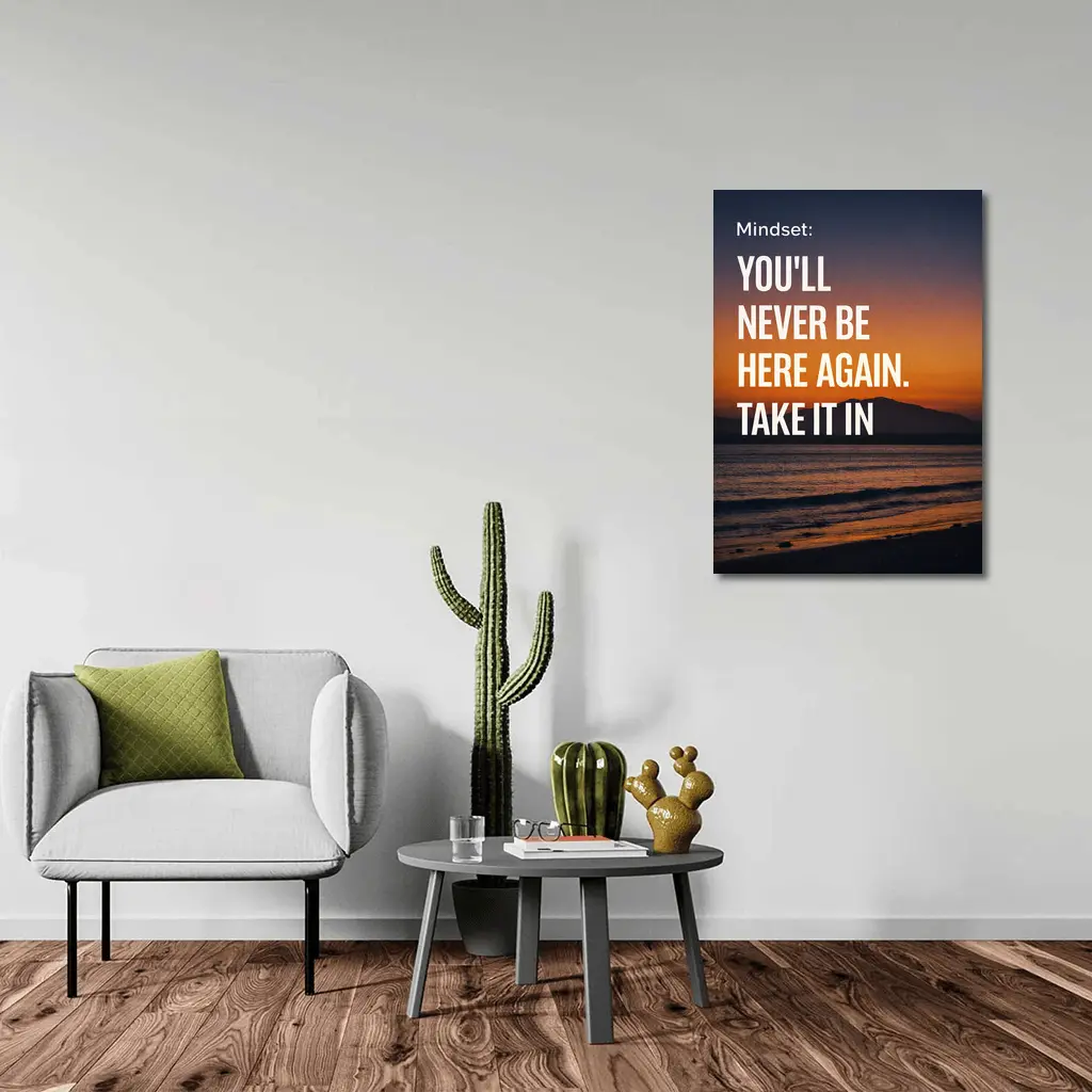 Mindset Quote Sunset Beach Motivational Print – Wall Art