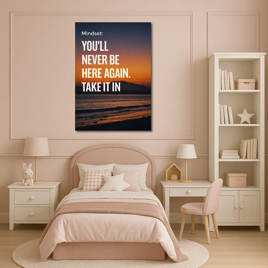 Mindset Quote Sunset Beach Motivational Print – Wall Art