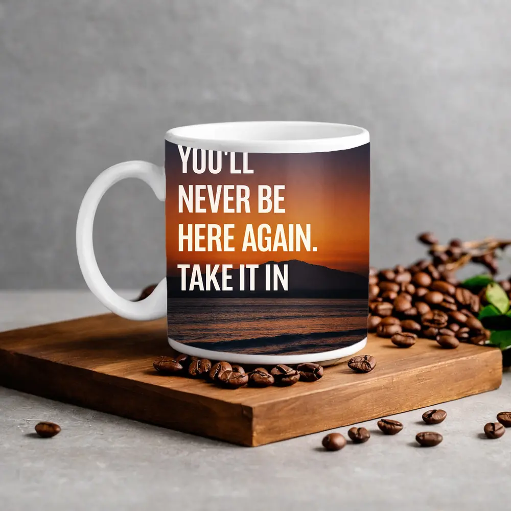 Mindset Quote Sunset Beach Motivational Print – Mugs