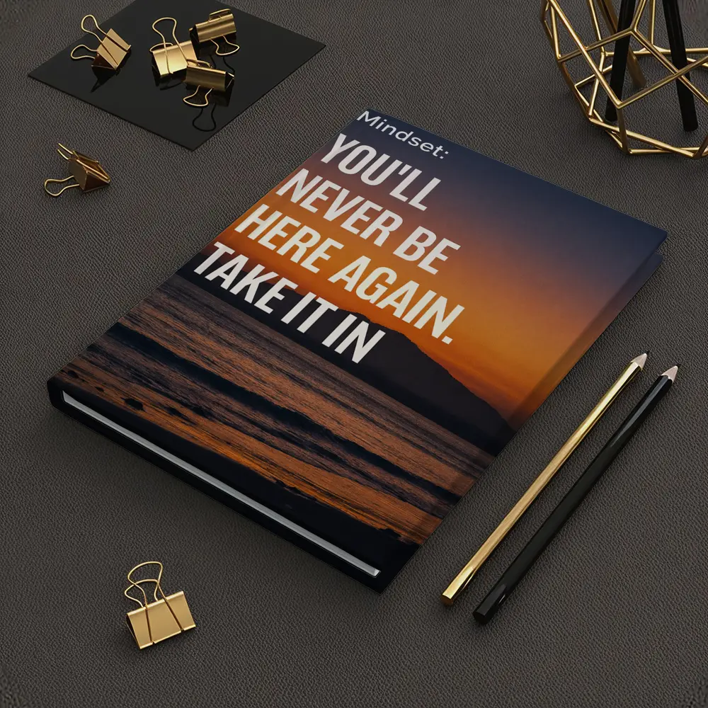 Mindset Quote Sunset Beach Motivational Print – Notebooks