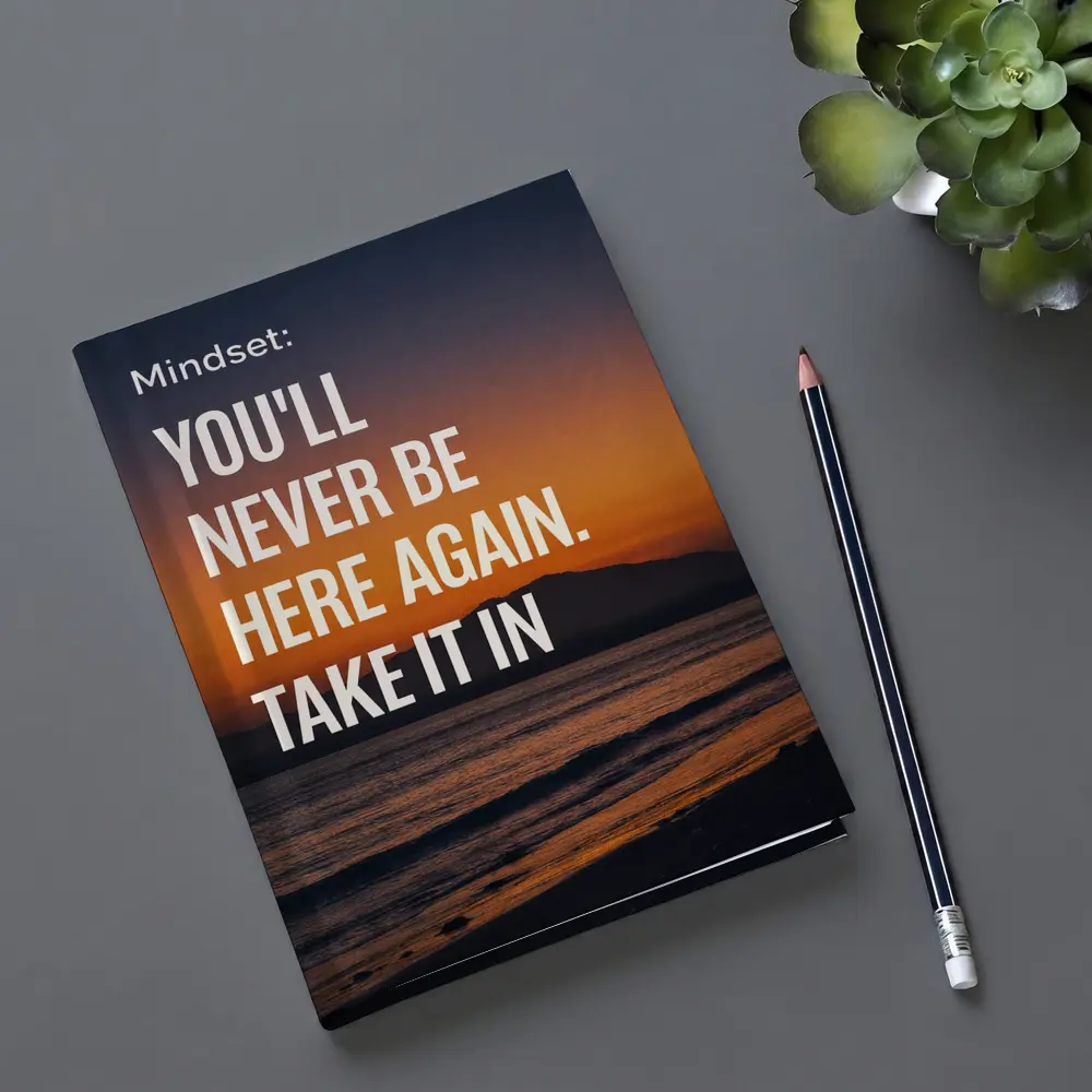 Mindset Quote Sunset Beach Motivational Print – Notebooks