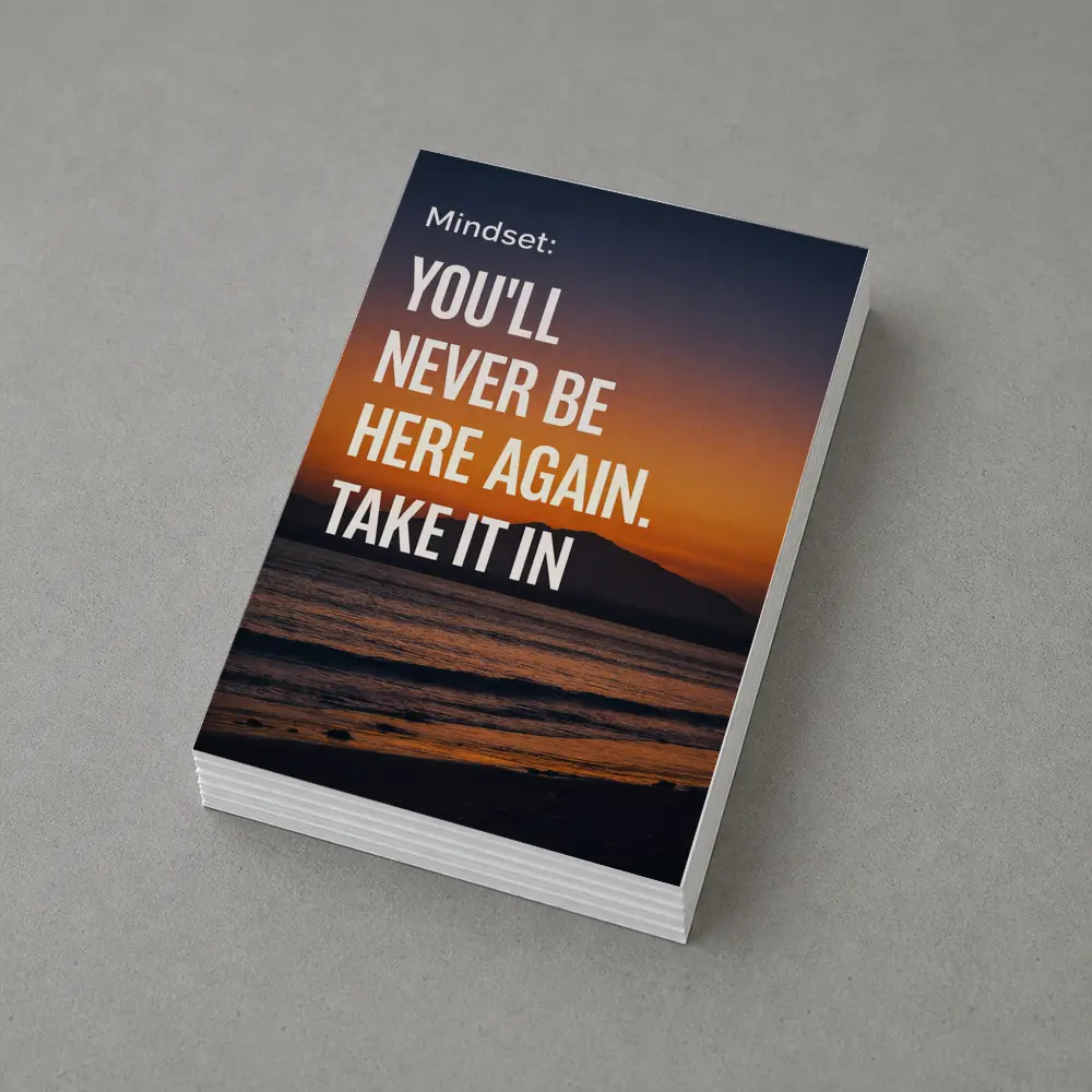 Mindset Quote Sunset Beach Motivational Print – Postcards