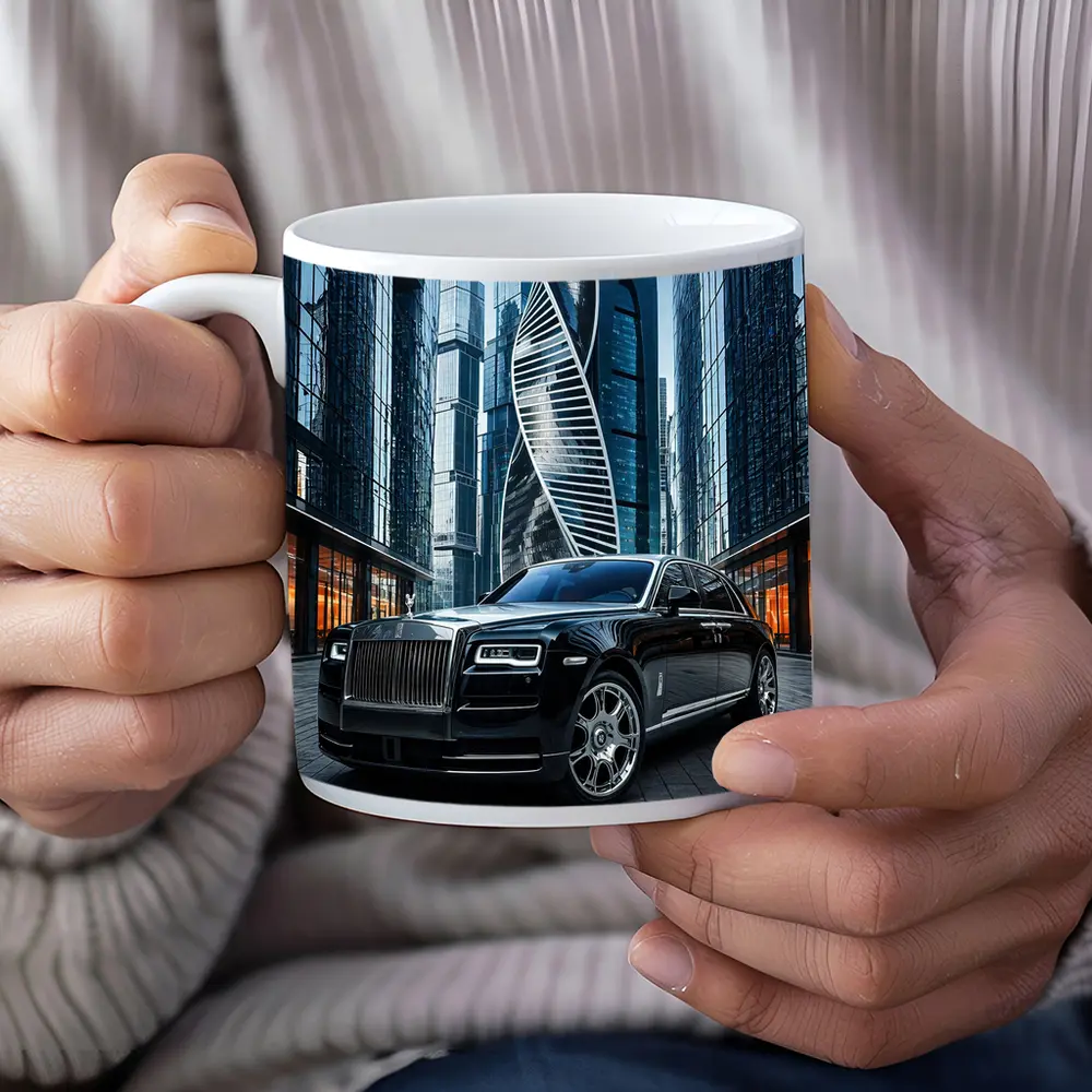 Rolls Royce Ghost Black City Skyscrapers – Mugs