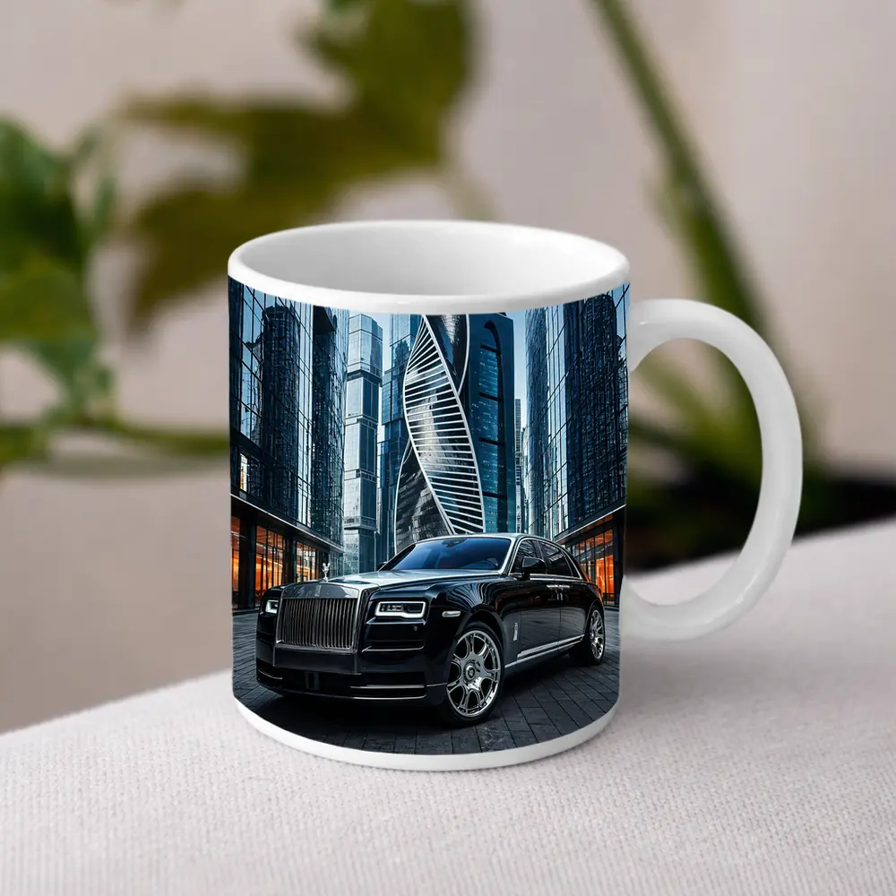 Rolls Royce Ghost Black City Skyscrapers – Mugs
