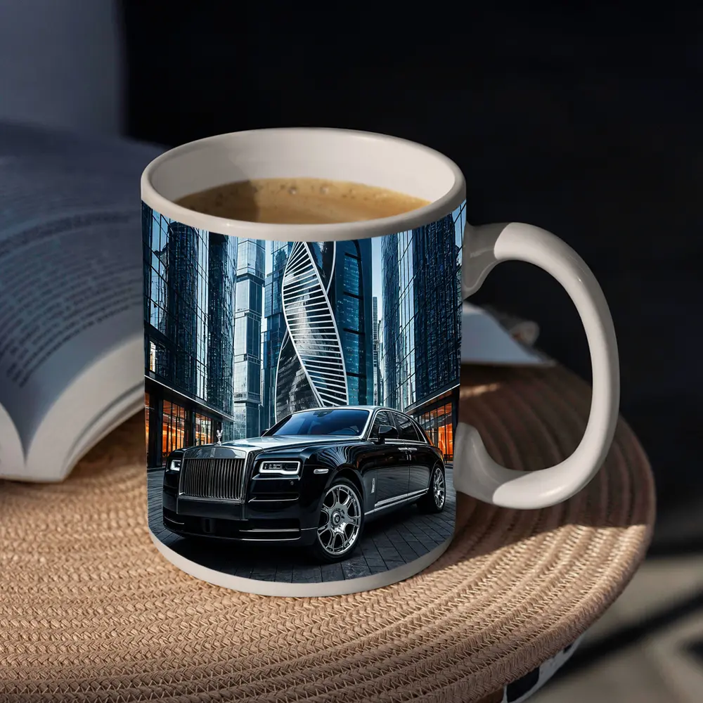 Rolls Royce Ghost Black City Skyscrapers – Mugs