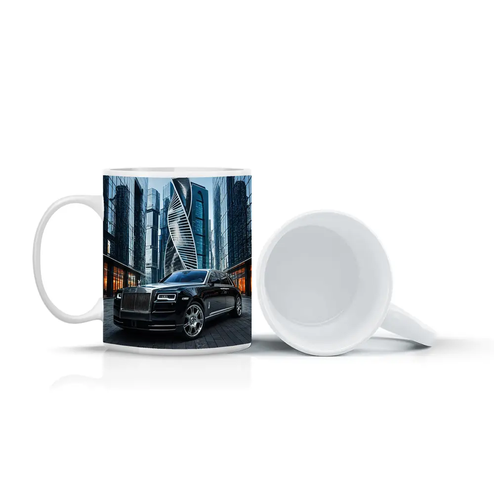 Rolls Royce Ghost Black City Skyscrapers – Mugs