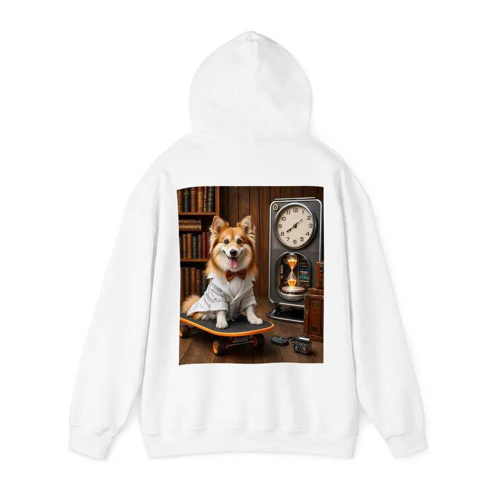 Corgi Dog Scientist On Skateboard Library – Hoodies