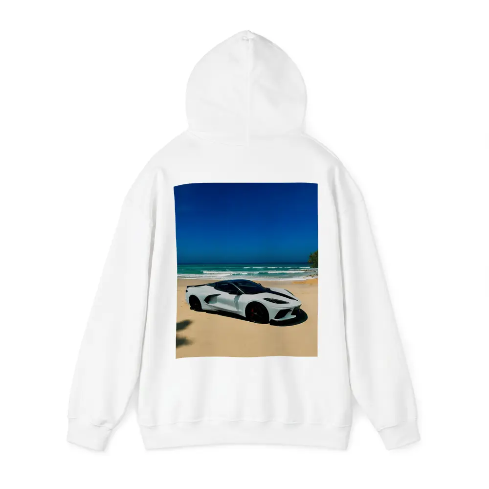 Chevrolet Corvette C8 White Beach Ocean – Hoodies