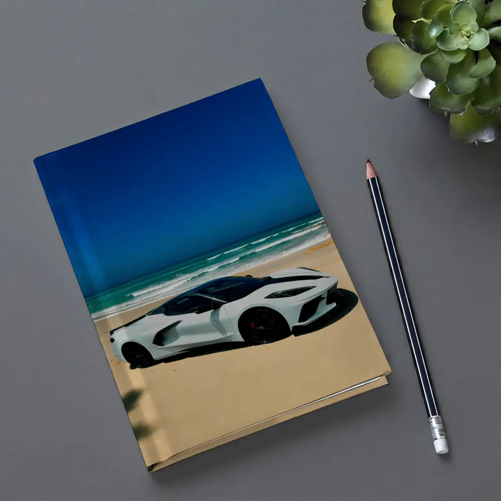 Chevrolet Corvette C8 White Beach Ocean – Notebooks