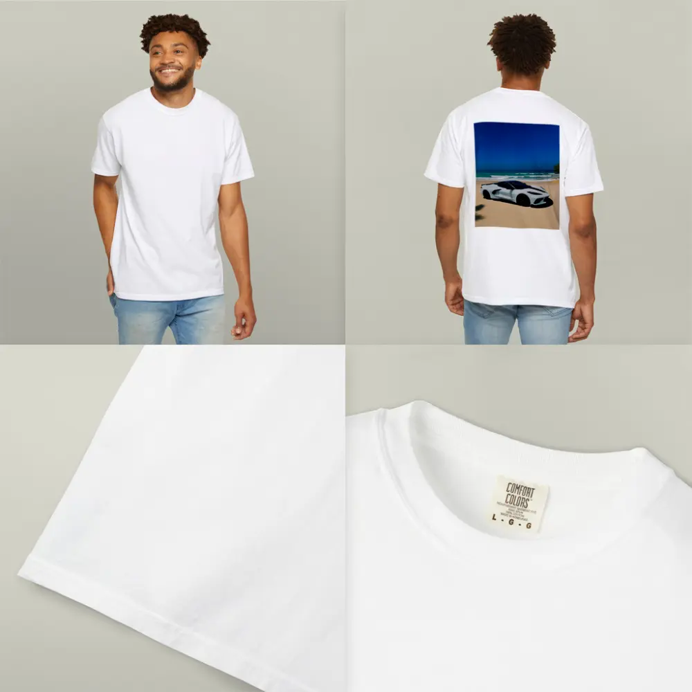 Chevrolet Corvette C8 White Beach Ocean – T-Shirts