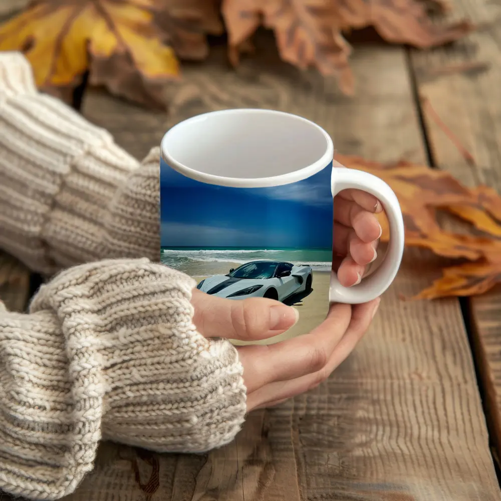 Chevrolet Corvette C8 White Beach Shore – Mugs