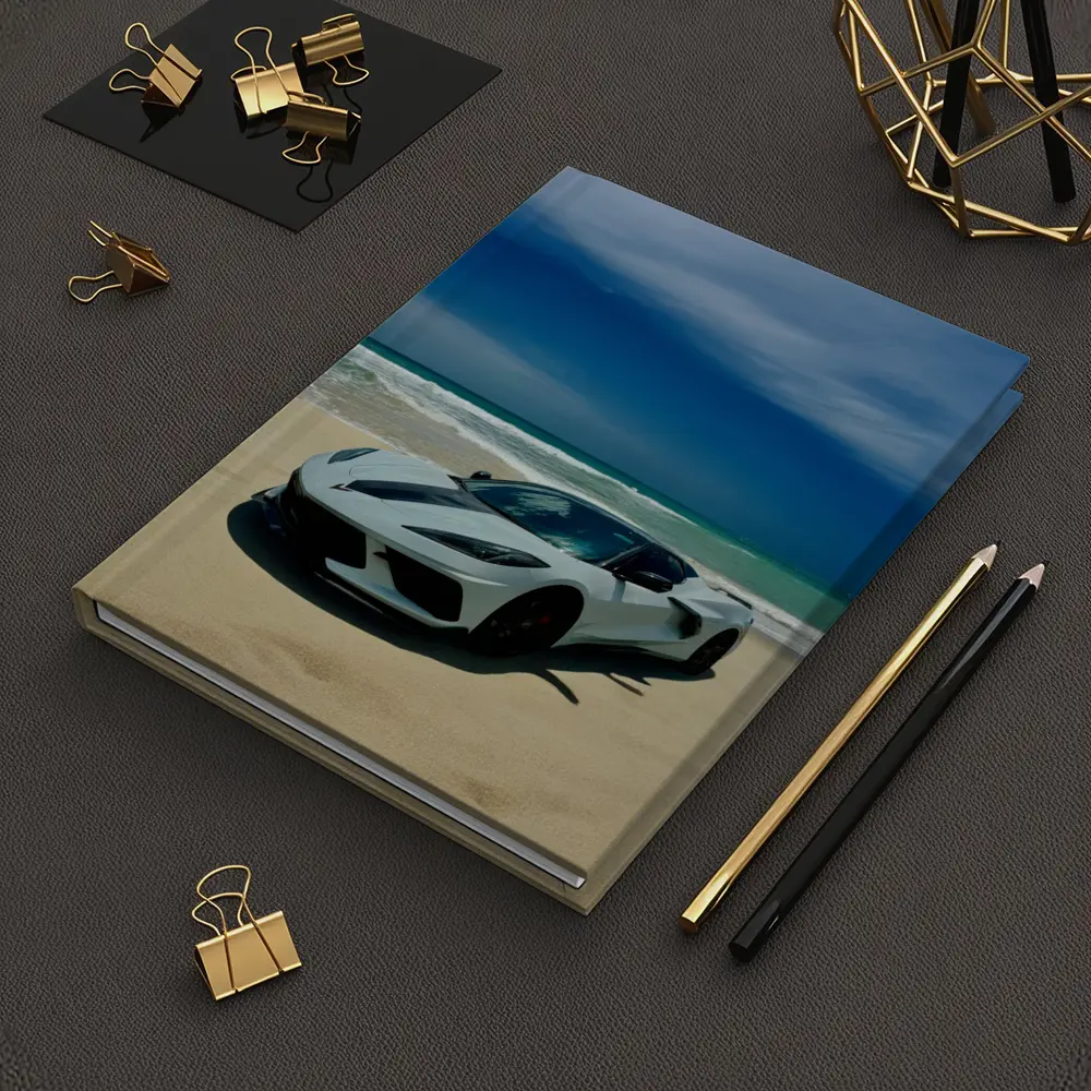 Chevrolet Corvette C8 White Beach Shore – Notebooks