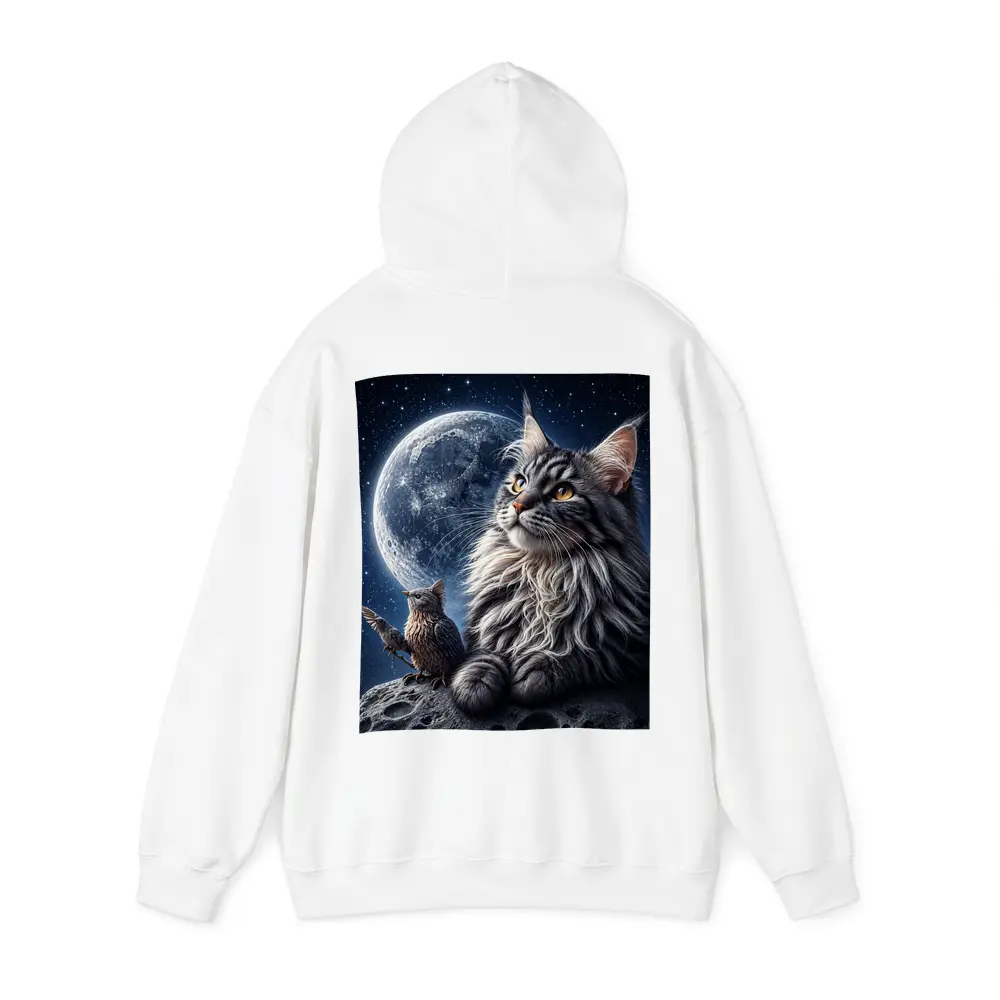 Maine Coon Cat and Bird Moon Night – Hoodies