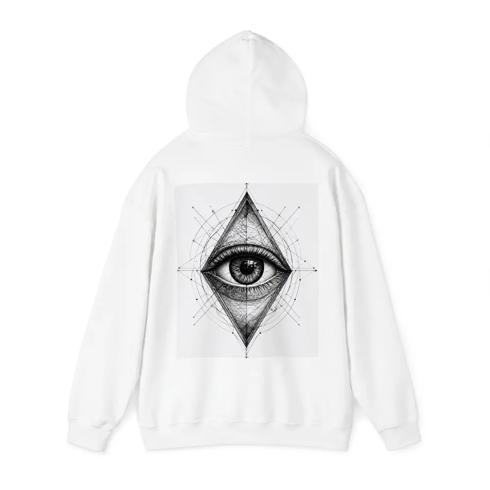 All Seeing Eye Sacred Geometry Black White – Hoodies