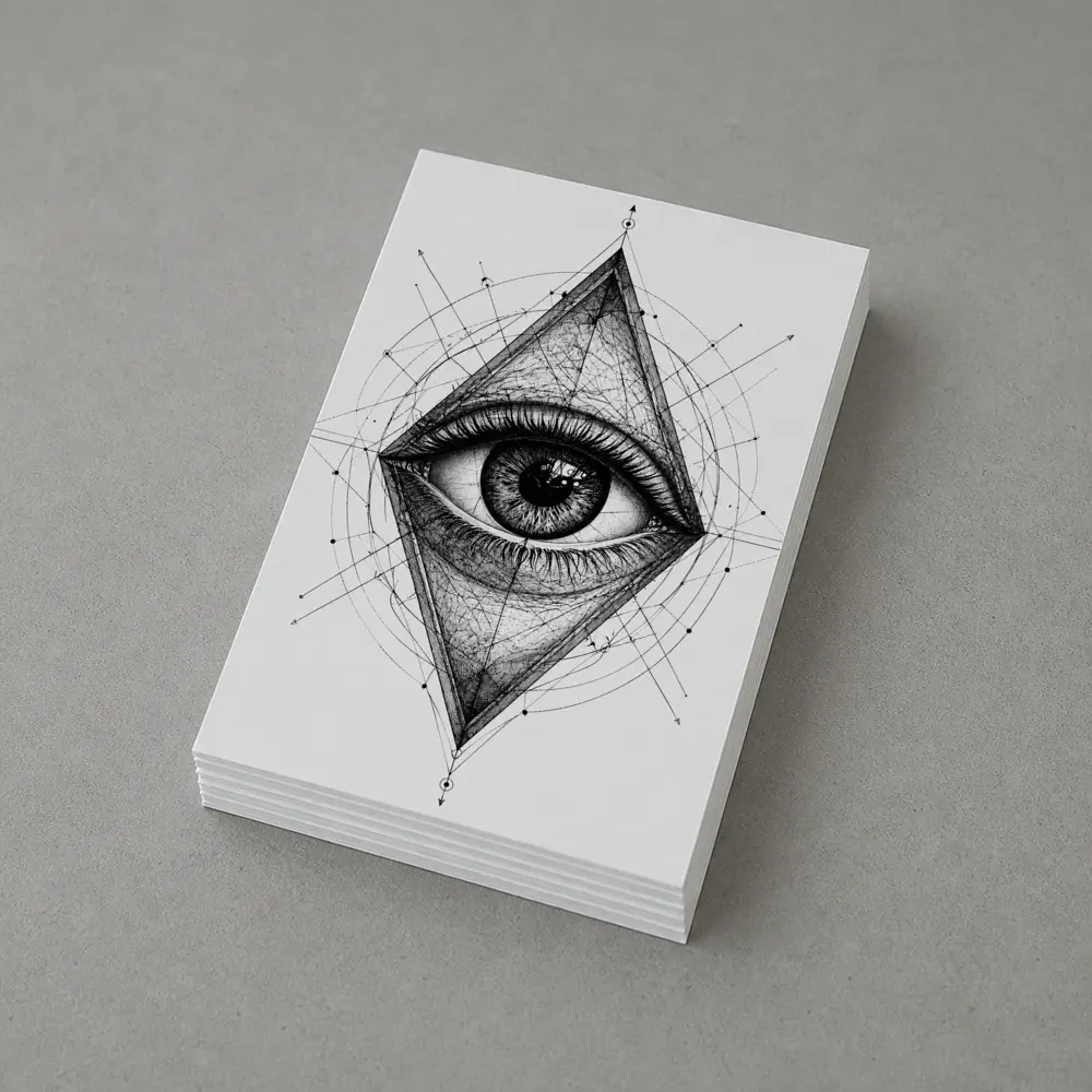 All Seeing Eye Sacred Geometry Black White – Postcards