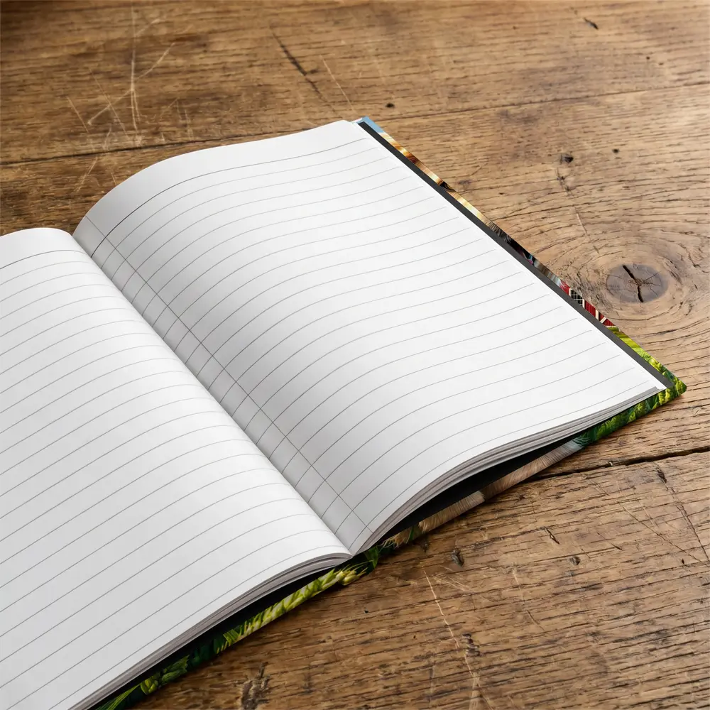 Golden Retriever Running Through Farm Wheat Field – Notebooks