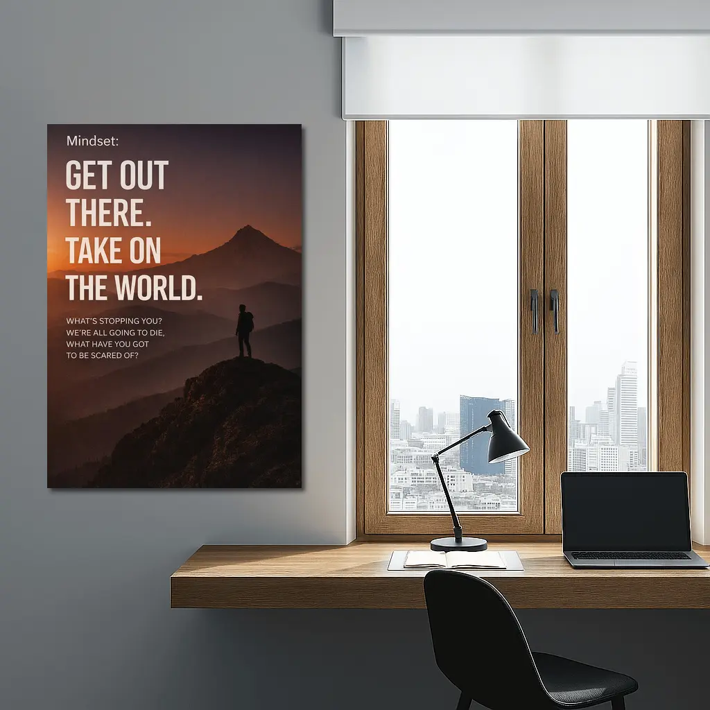 Mindset Get Out There Take On World – Wall Art