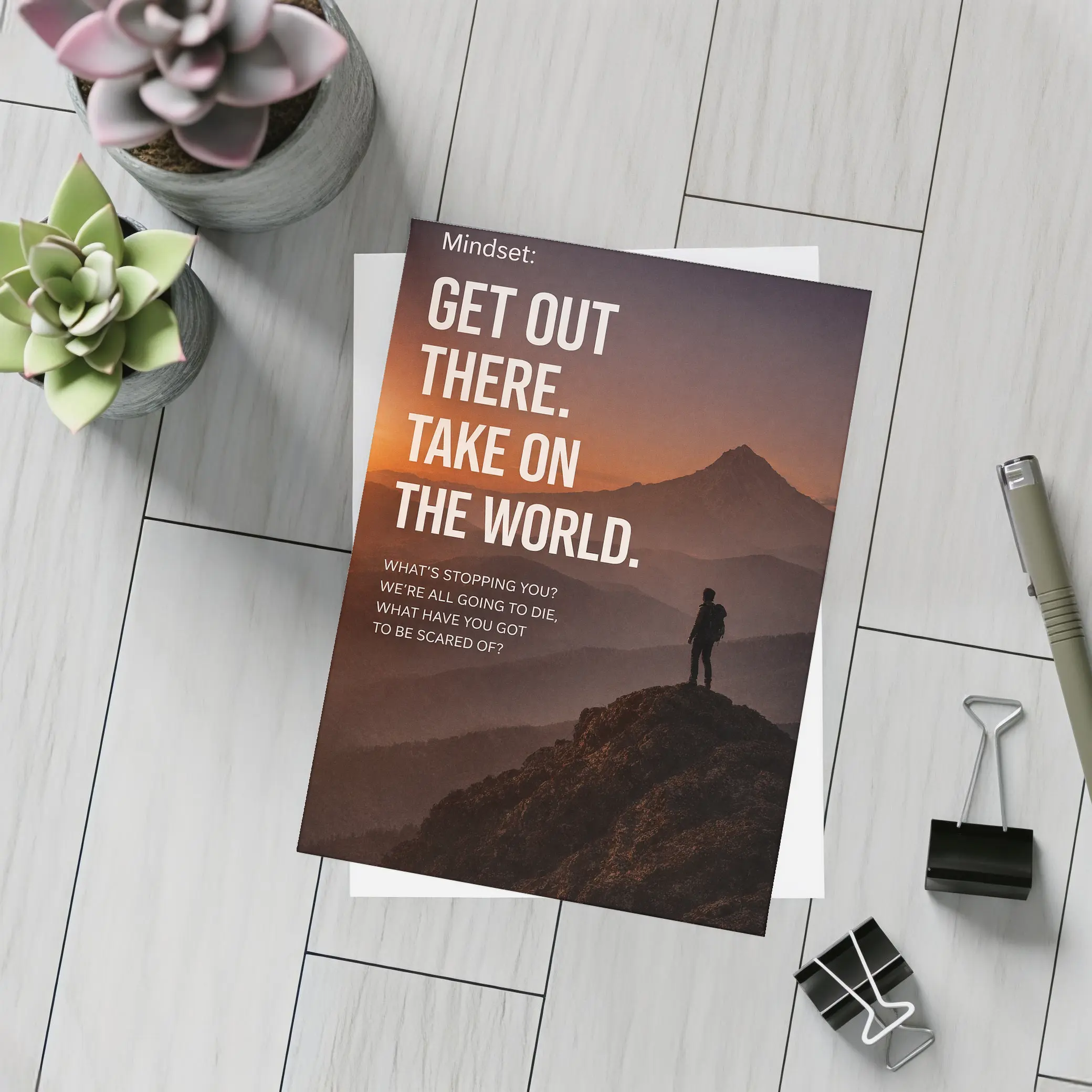 Mindset Get Out There Take On World – Postcards