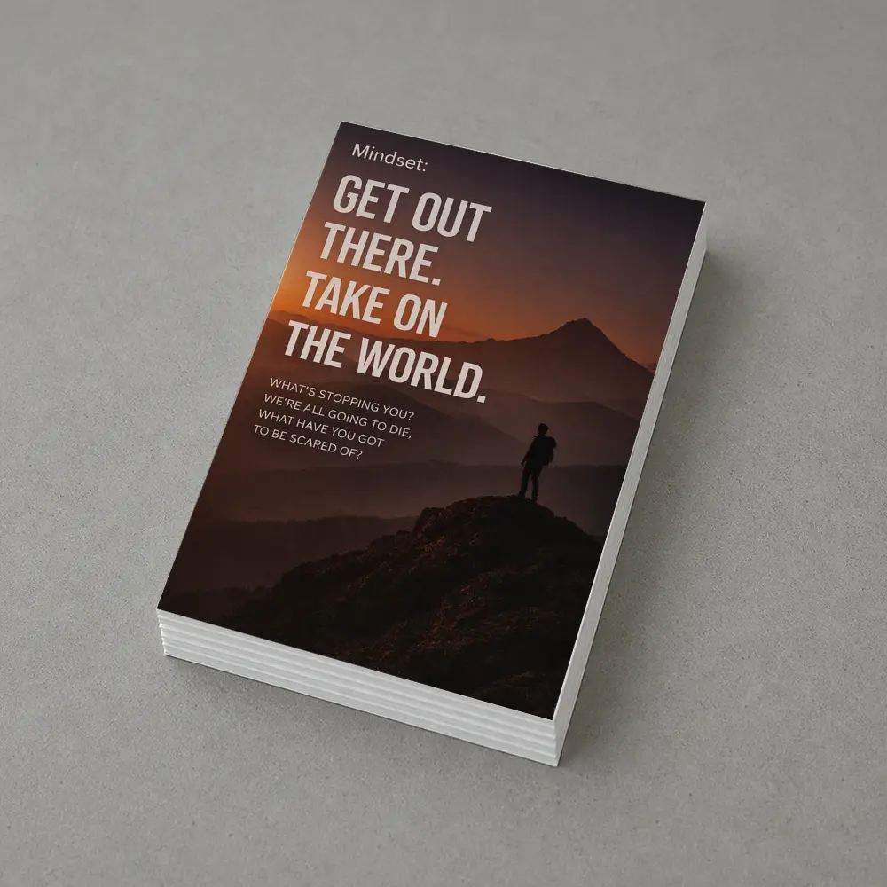 Mindset Get Out There Take On World – Postcards