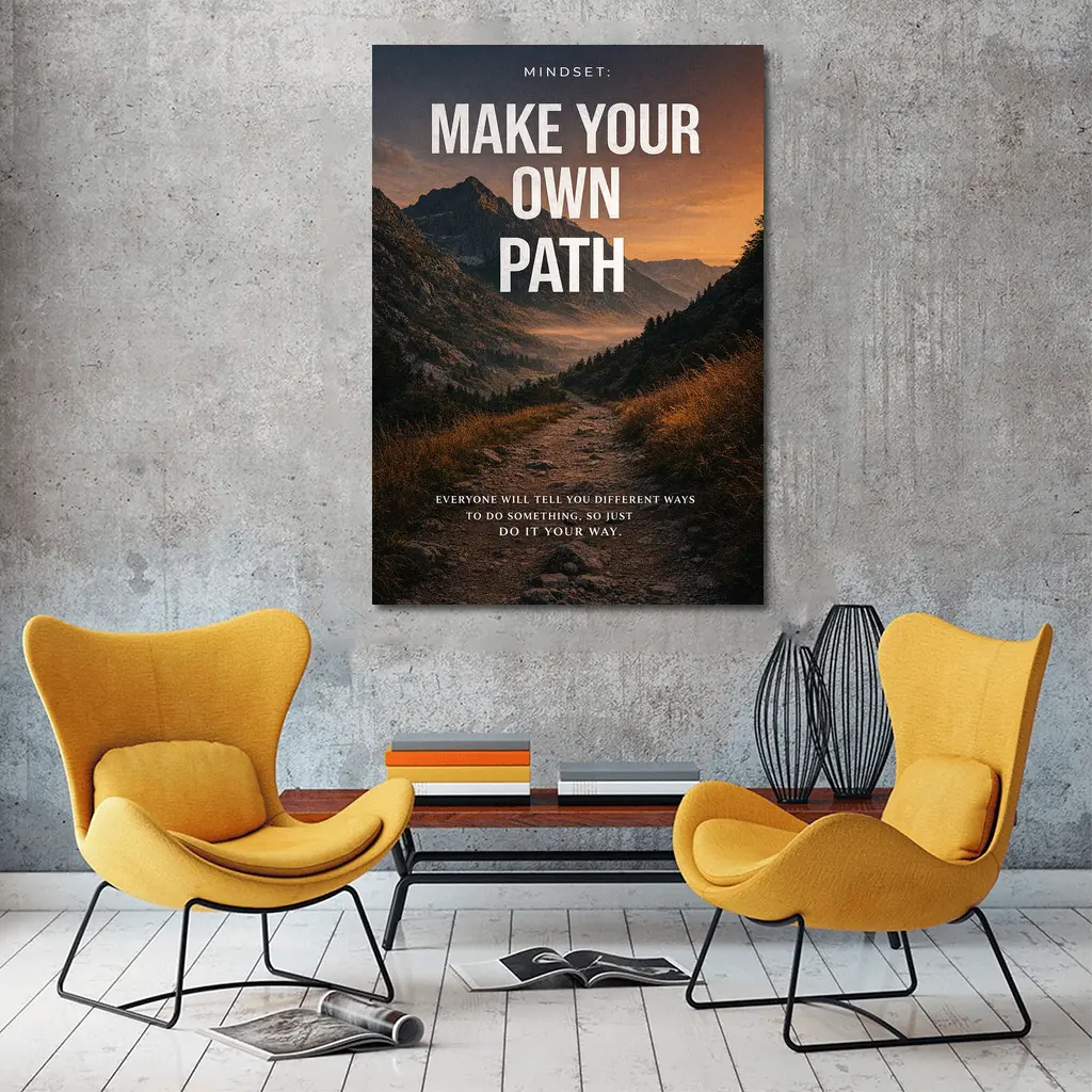 Make Your Own Path Mindset Mountain Trail – Wall Art