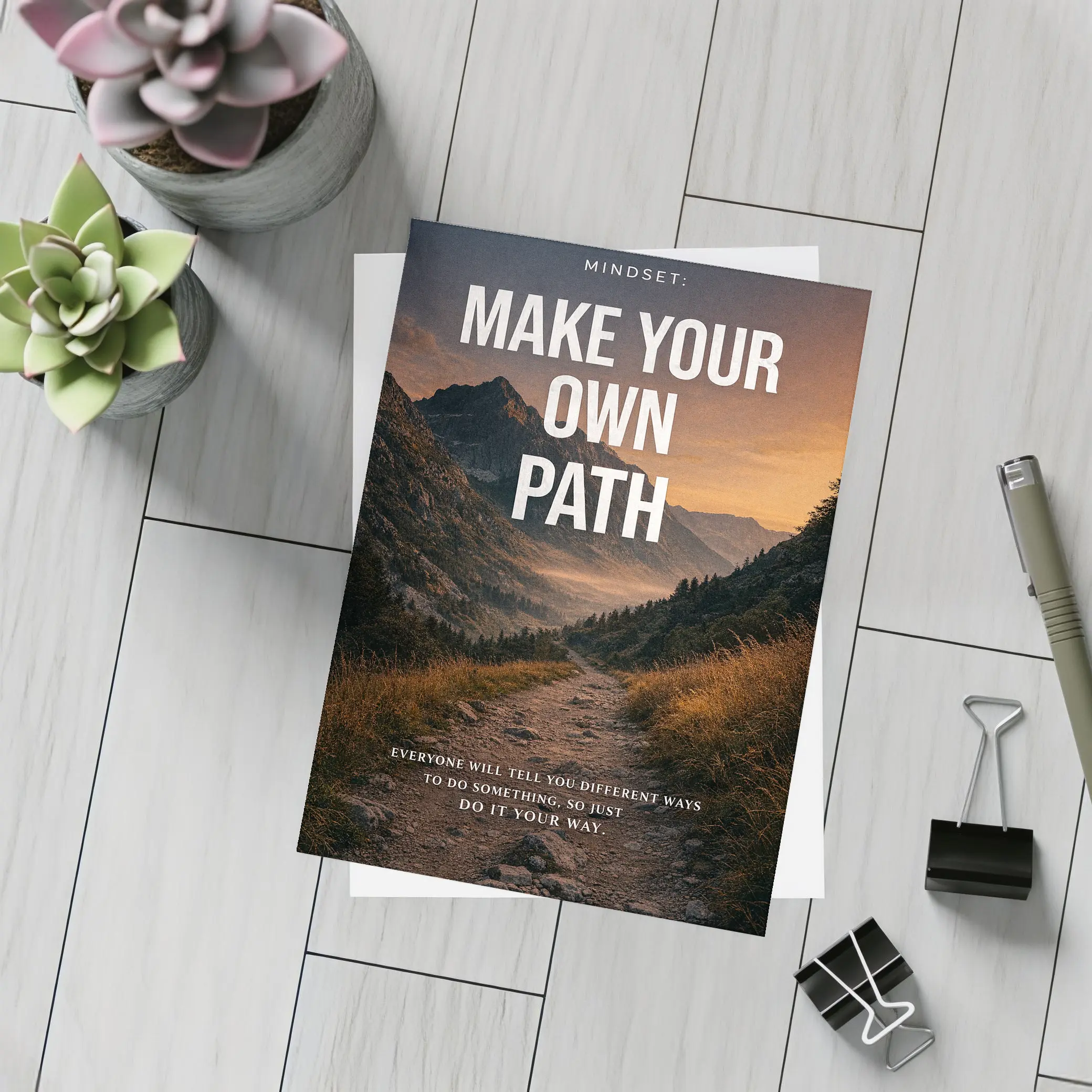 Make Your Own Path Mindset Mountain Trail – Postcards