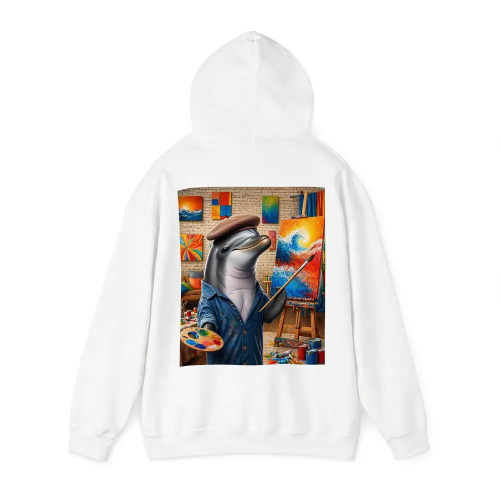 Dolphin Artist Painting in Colorful Art Studio – Hoodies