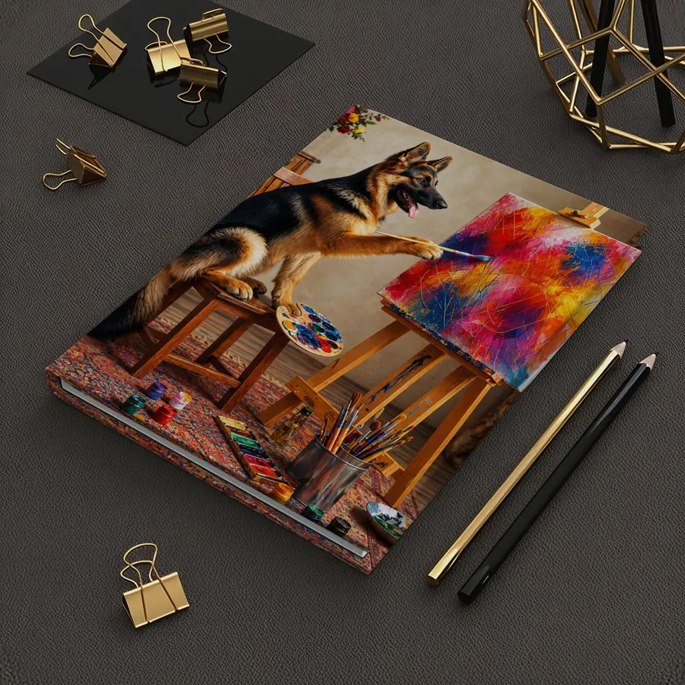 German Shepherd Dog Painting on Canvas – Notebooks