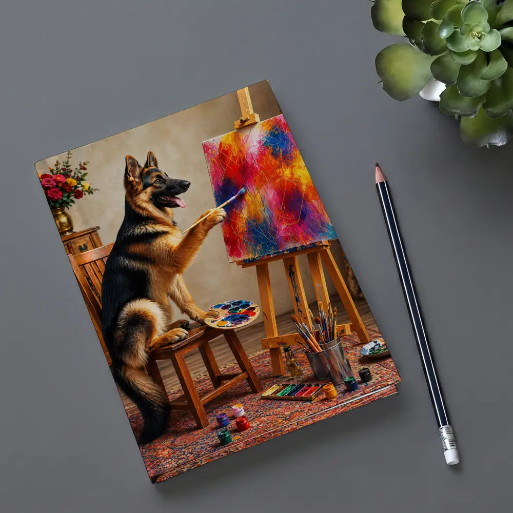 German Shepherd Dog Painting on Canvas – Notebooks