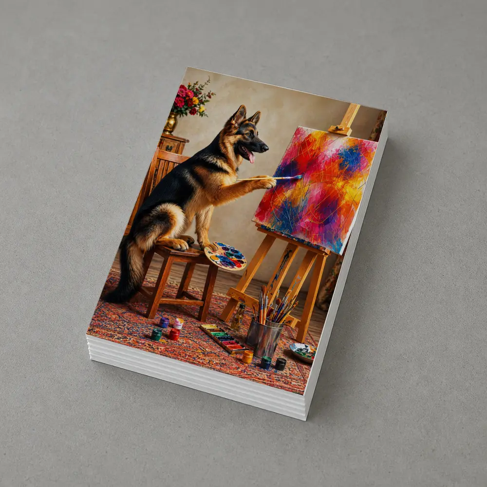 German Shepherd Dog Painting on Canvas – Postcards