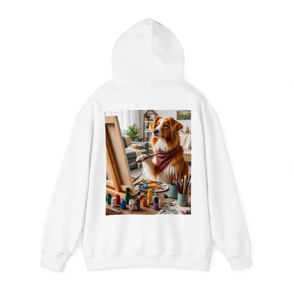Golden Retriever Dog Painting in Art Studio – Hoodies