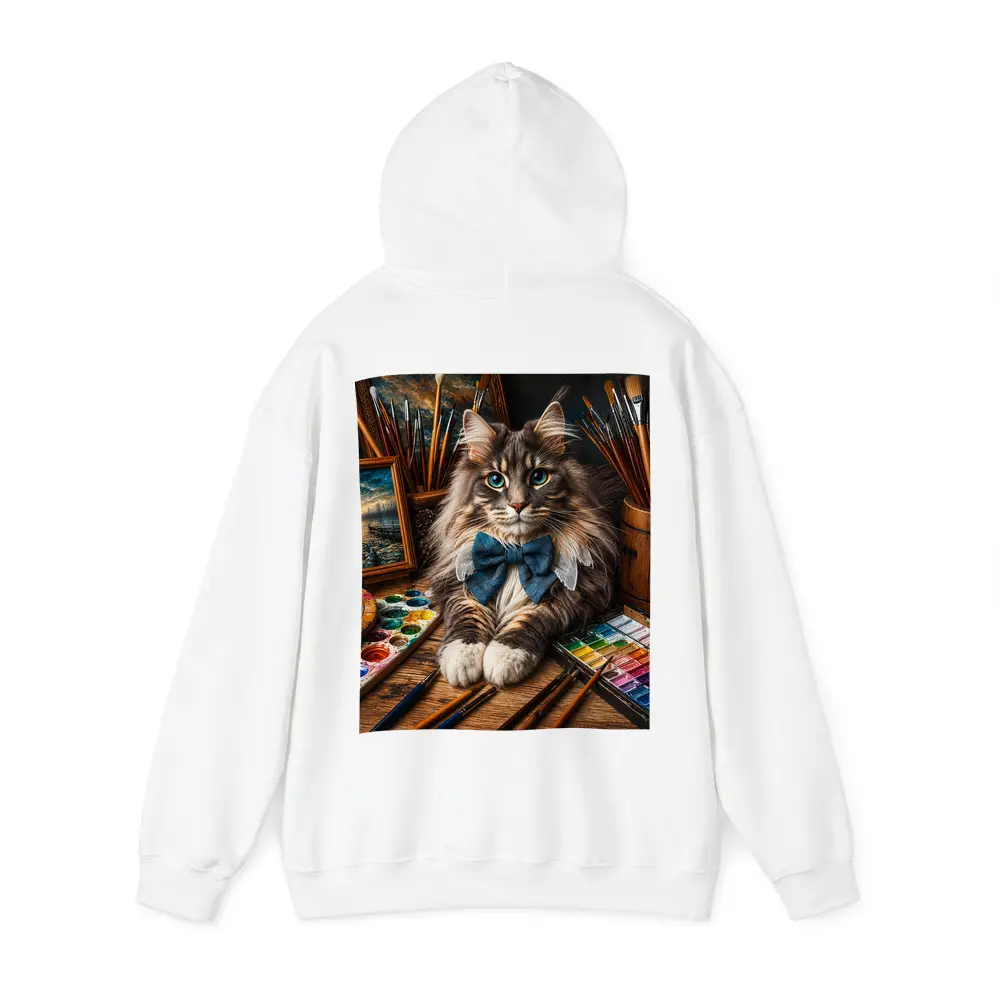 Maine Coon Cat Artist With Paintbrushes – Hoodies