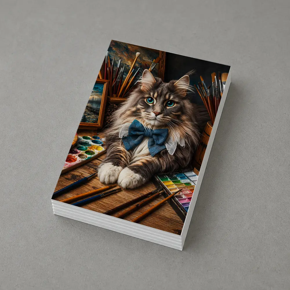 Maine Coon Cat Artist With Paintbrushes – Postcards