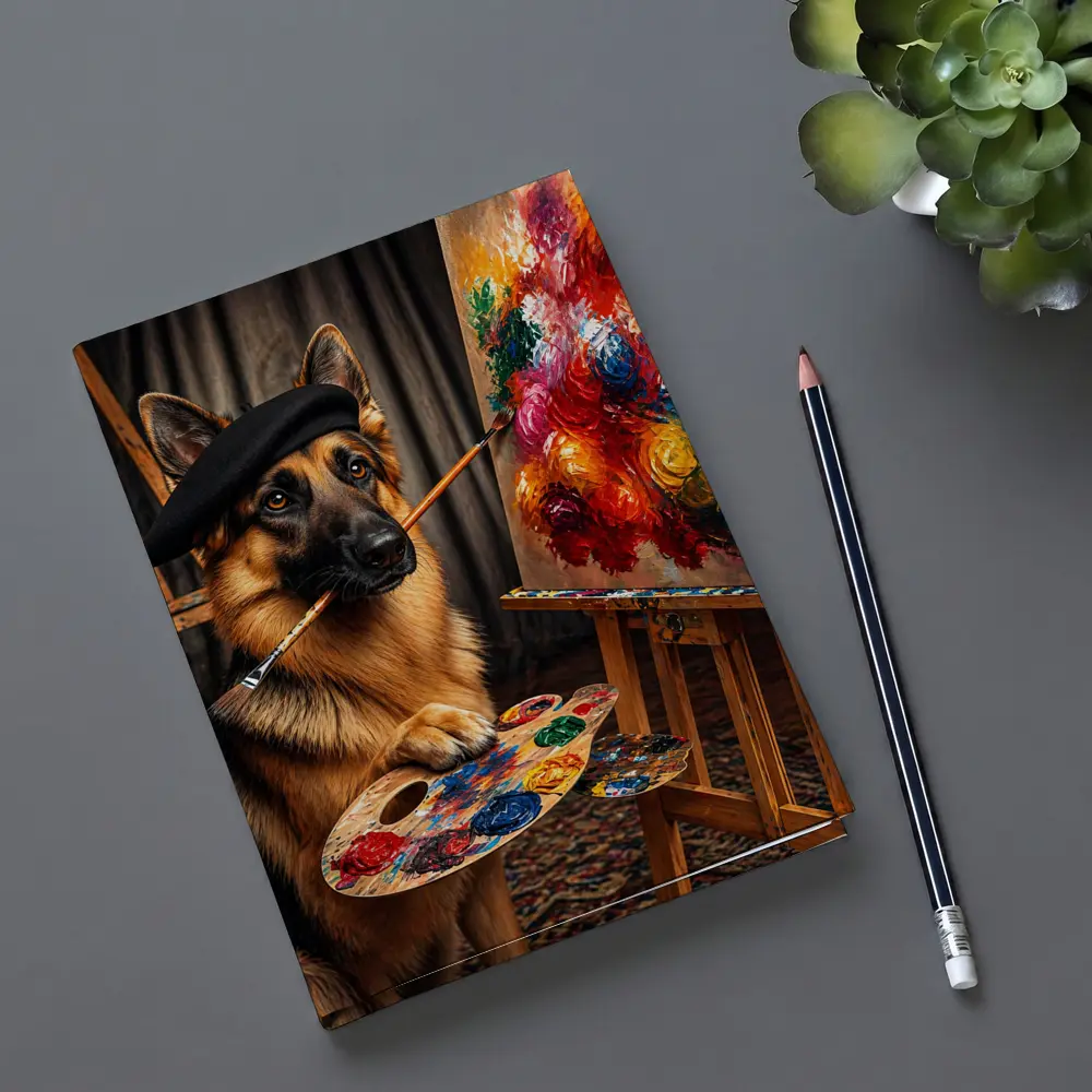 German Shepherd Artist Painter Beret Studio – Notebooks