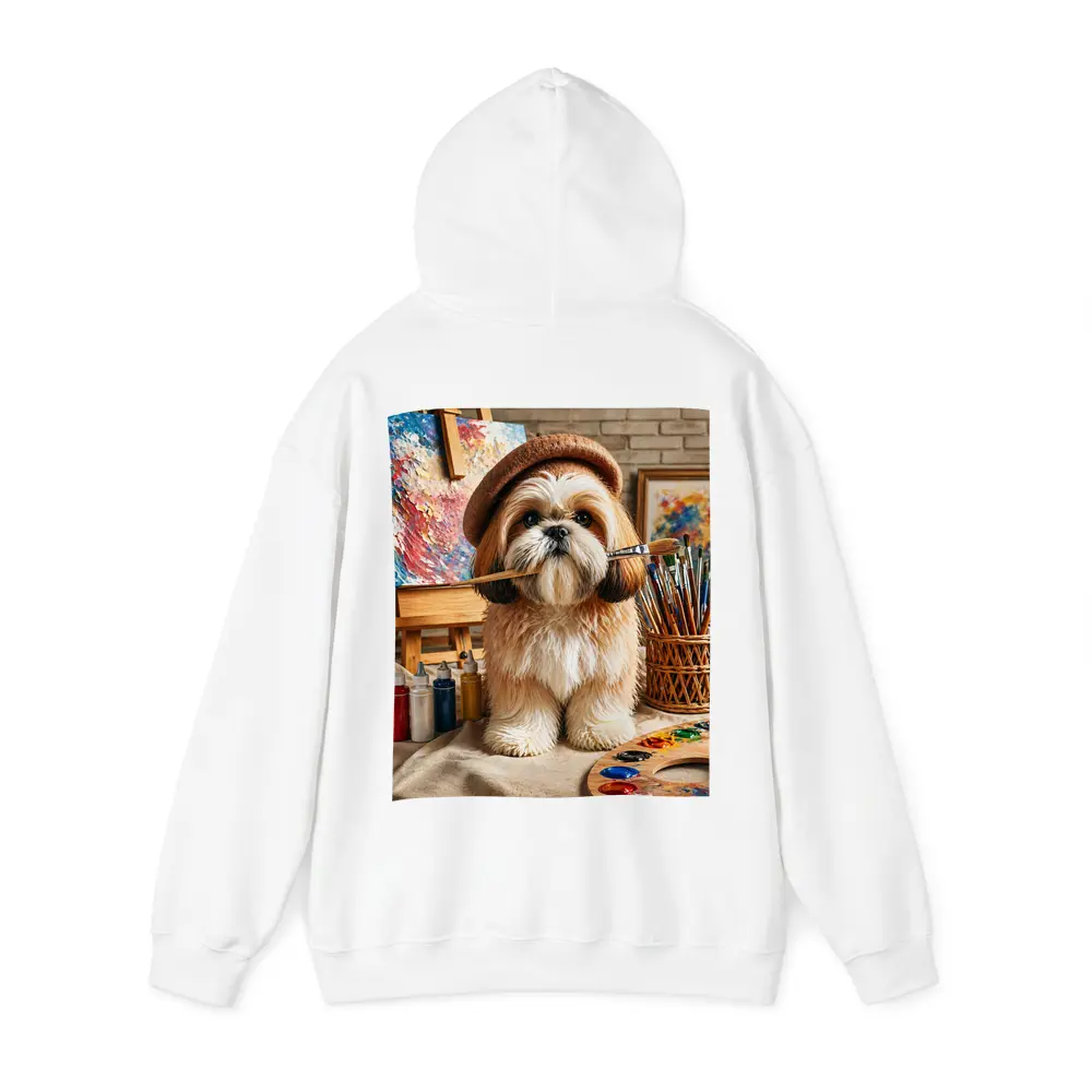 Shih Tzu Artist Dog Wearing Beret Studio – Hoodies