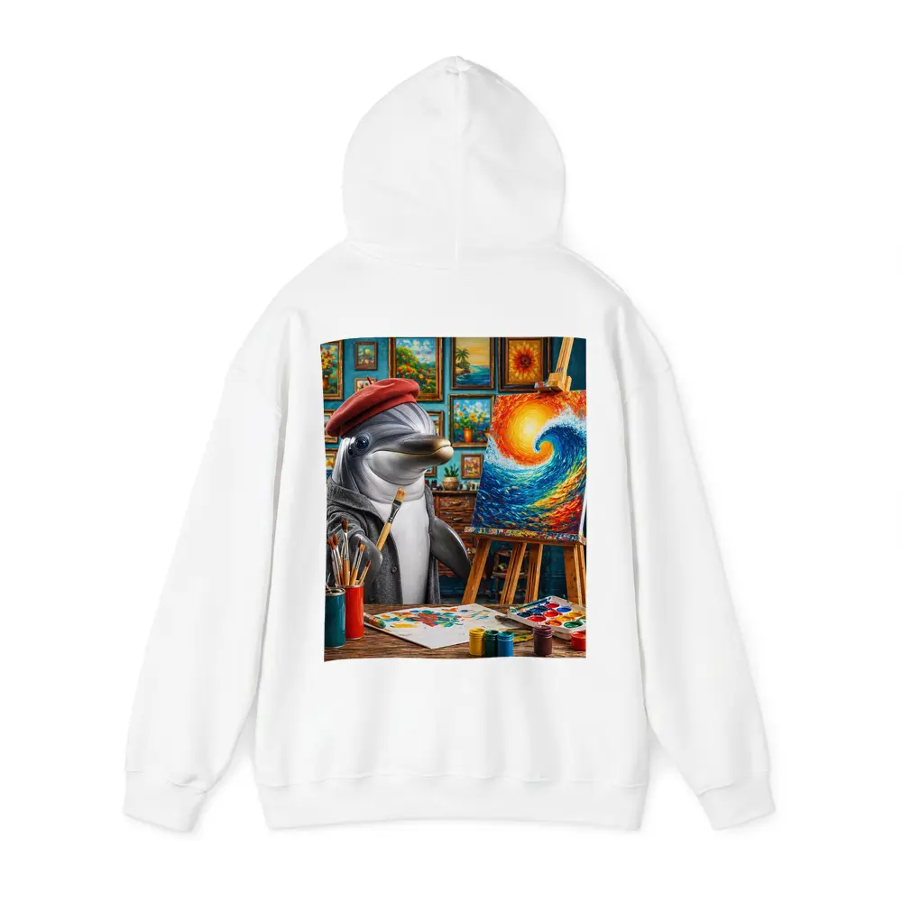 Dolphin Artist Painting Wave in Studio – Hoodies