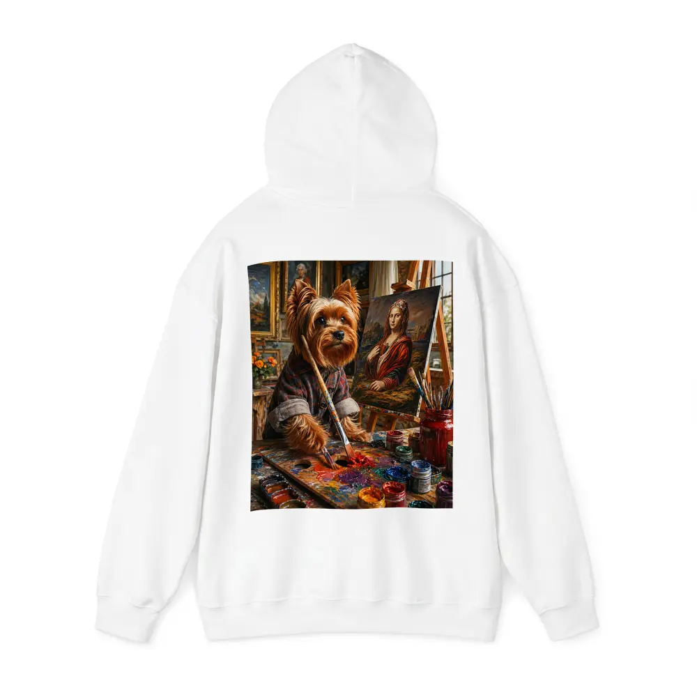 Yorkshire Terrier Artist Painting Mona Lisa – Hoodies