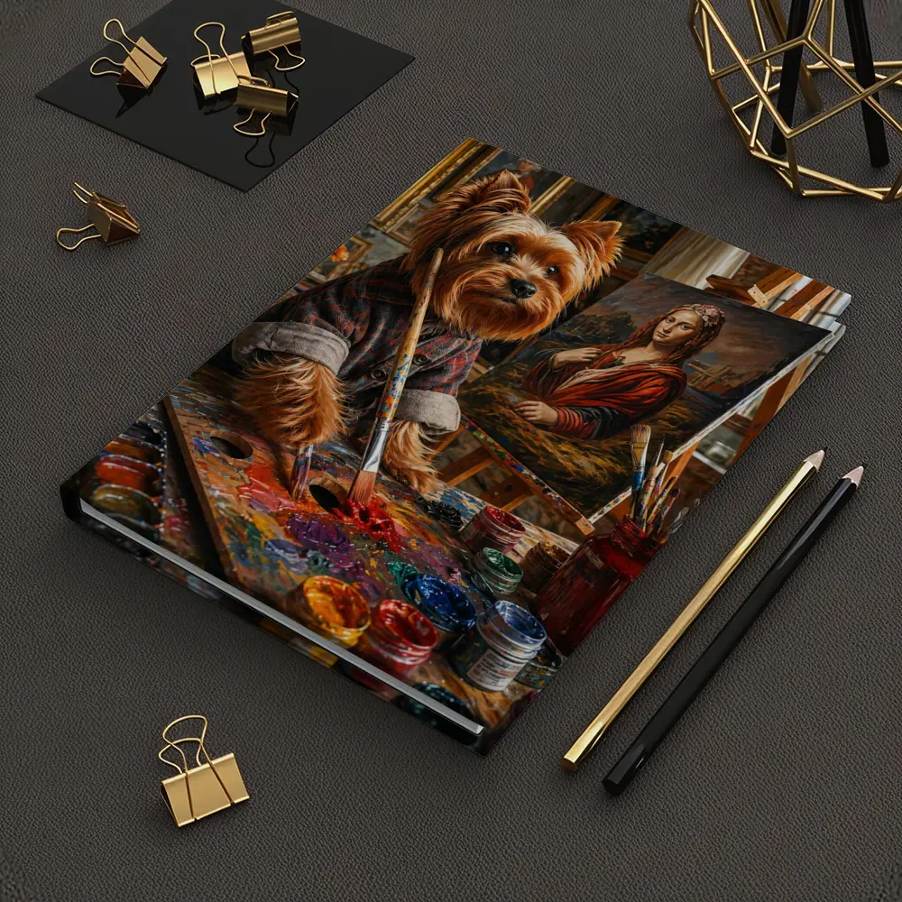 Yorkshire Terrier Artist Painting Mona Lisa – Notebooks