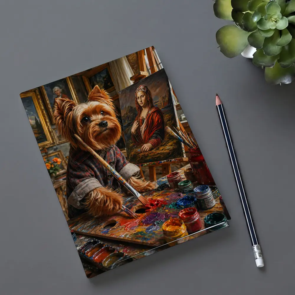 Yorkshire Terrier Artist Painting Mona Lisa – Notebooks