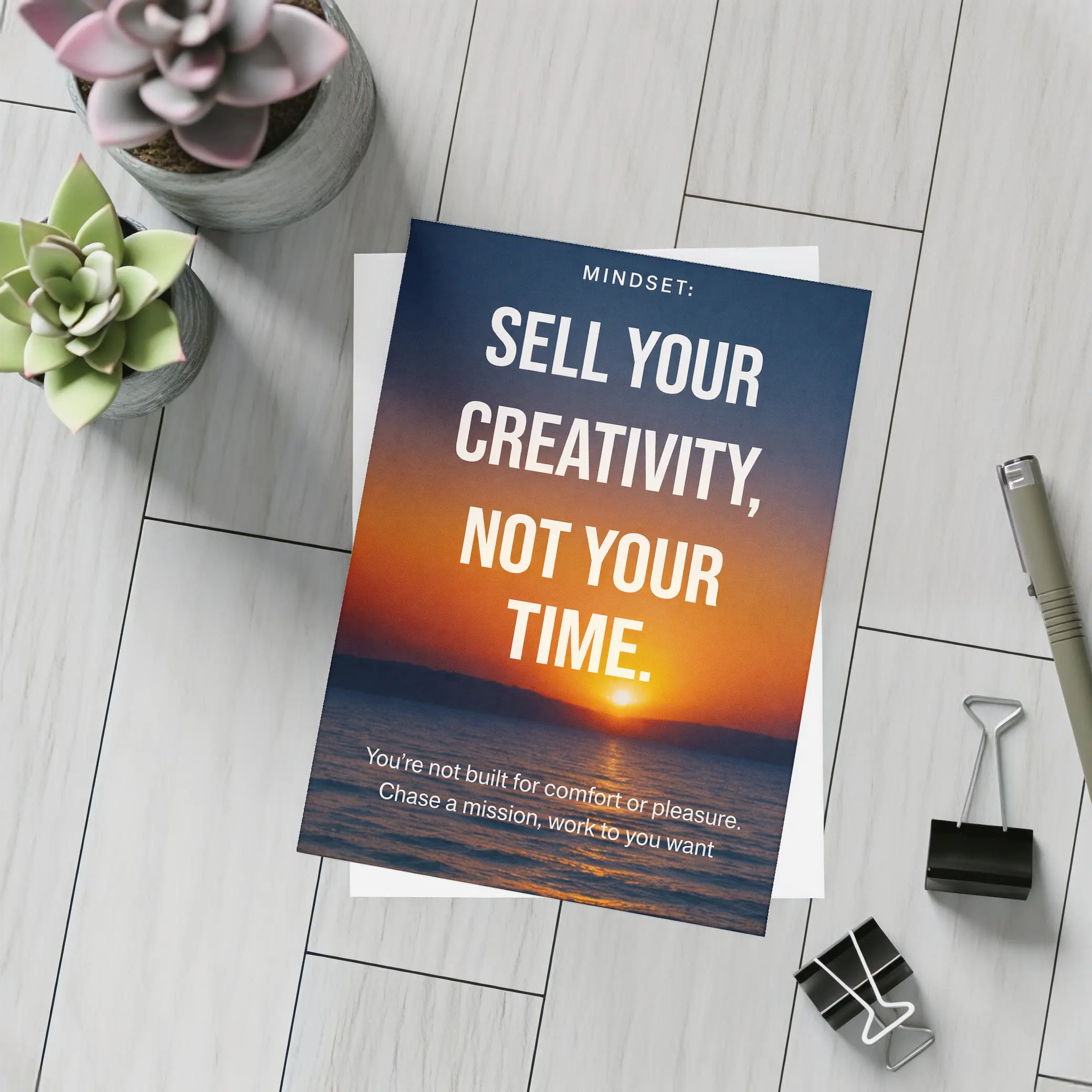 Sell Your Creativity Not Your Time Sunset – Postcards