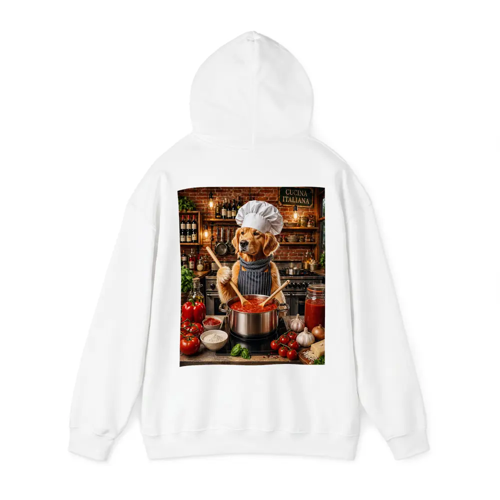 Golden Retriever Chef Cooking Italian Tomato Sauce – Hoodies
