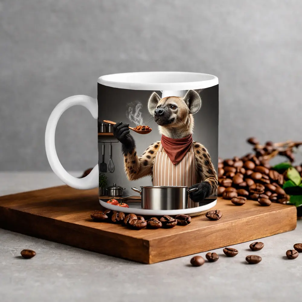 Hyena Chef Cooking in Kitchen Funny – Mugs