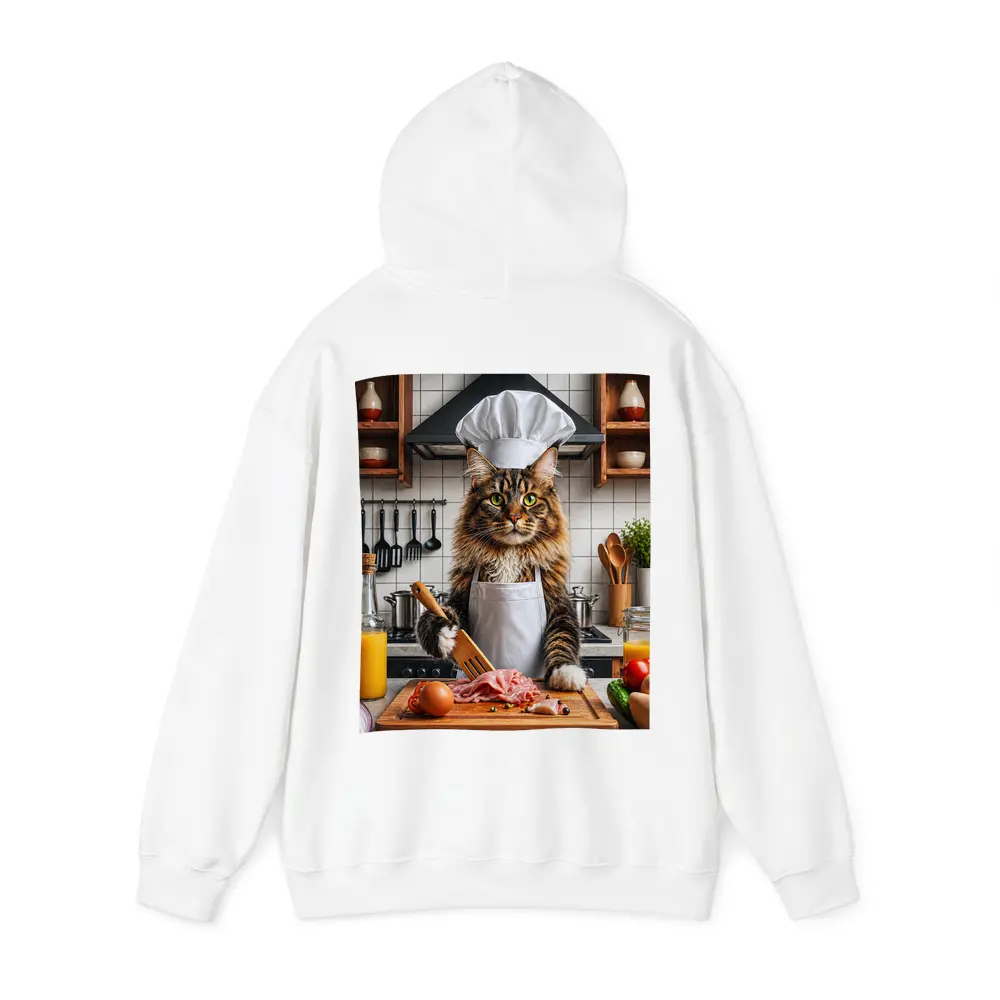 Maine Coon Chef Cat Kitchen Cooking Scene – Hoodies