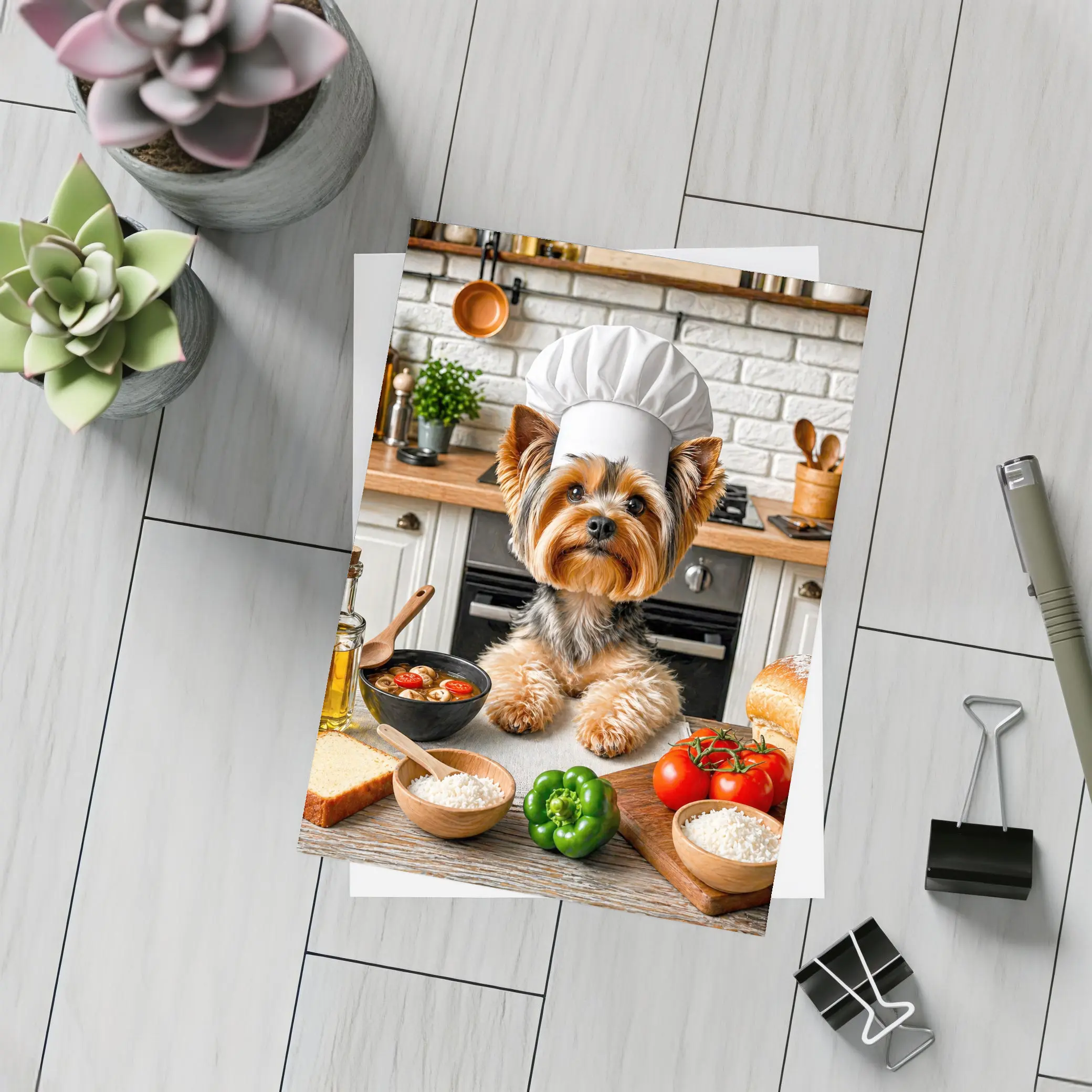 Yorkshire Terrier Chef Hat Kitchen Cooking – Postcards