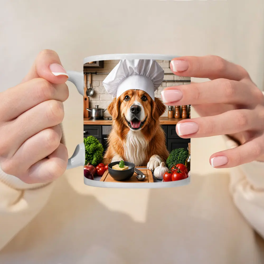 Golden Retriever Chef Hat Kitchen Vegetables – Mugs