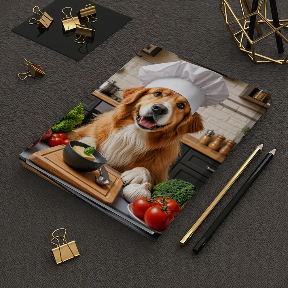 Golden Retriever Chef Hat Kitchen Vegetables – Notebooks