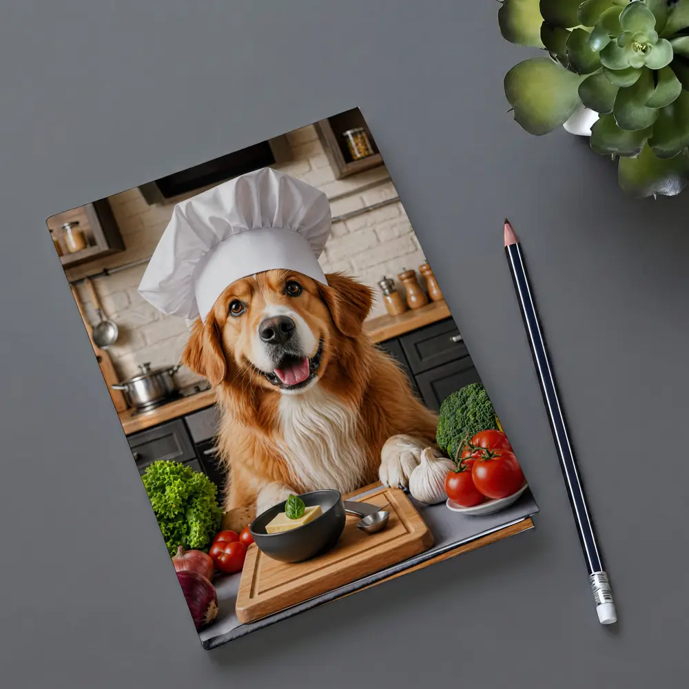 Golden Retriever Chef Hat Kitchen Vegetables – Notebooks